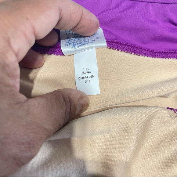 Lands' End size 8 Mini swim skirt w slit tummy control Purple 360767 - Picture 7 of 10